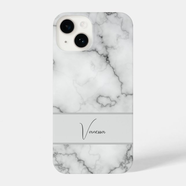 Marble Pattern Personalisation iPhone Case (Back)