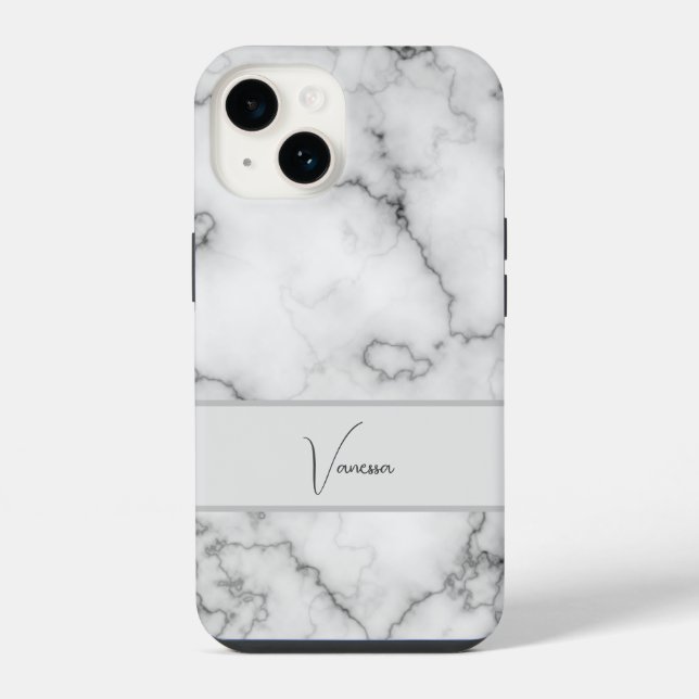 Marble Pattern Personalisation iPhone Case (Back)