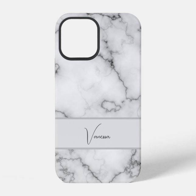 Marble Pattern Personalisation iPhone Case (Back)