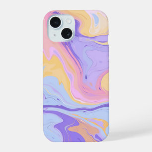 Marble Pattern Purple Pink Abstract Colourful iPhone 15 Case