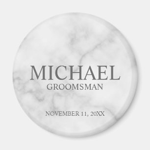 Marble Personalised Groomsman's Name and Monogram Magnet