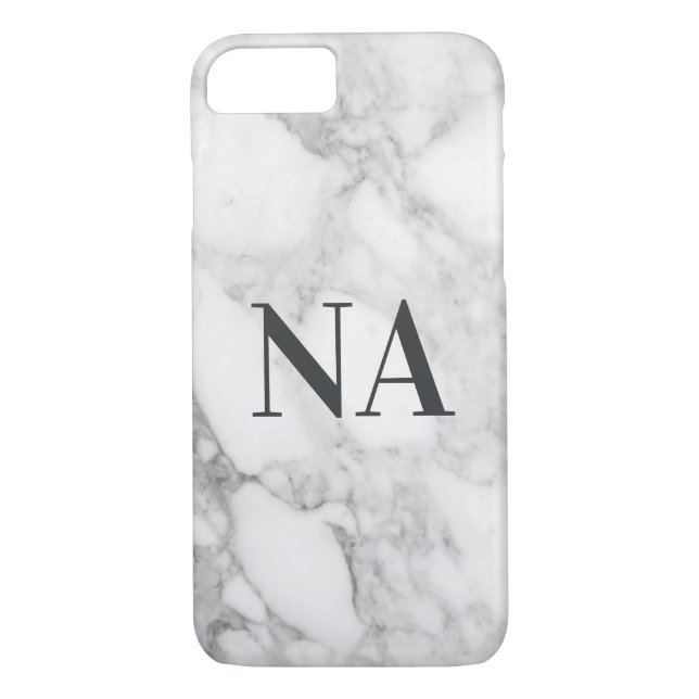 Marble personalised initial monogram Case-Mate iPhone case (Back)