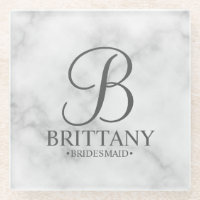 Marble Personalised Monogram and Name Bridesmaid