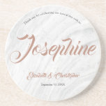 Marble Personalised Names Wedding Place cards Coaster<br><div class="desc">Elevate your wedding table settings with these exquisite "Marble Personalised Names Wedding Place Cards Coasters": 🥂 Unique Place Cards: Transform each coaster into a personalised place card for your guests, adding a unique touch to your wedding decor. 📅 Custom Wedding Details: Personalise with the guest's name, the bride and groom's...</div>