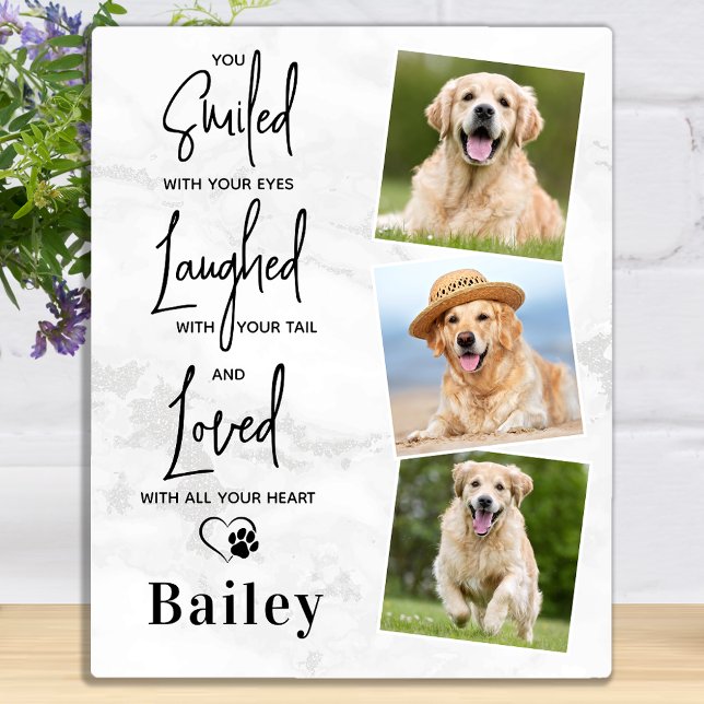 Marble Pet Dog Memorial Customised Photo Collage Plaque (Creator Uploaded)