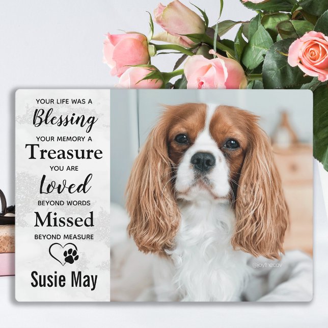 Marble Pet Loss Keepsake Pet Memorial Photo Plaque (Creator Uploaded)