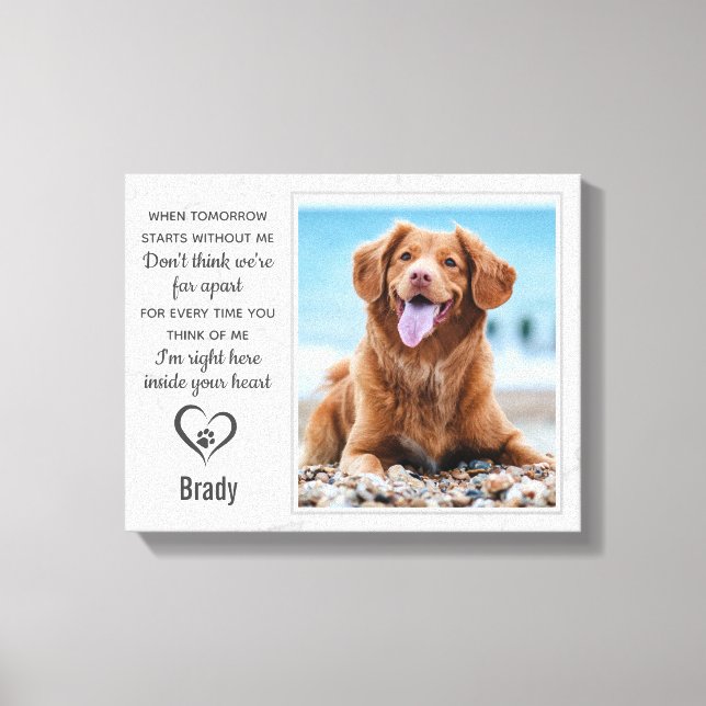 Marble Pet Memorial Remembrance Dog Keepsake Canvas Print (Front)