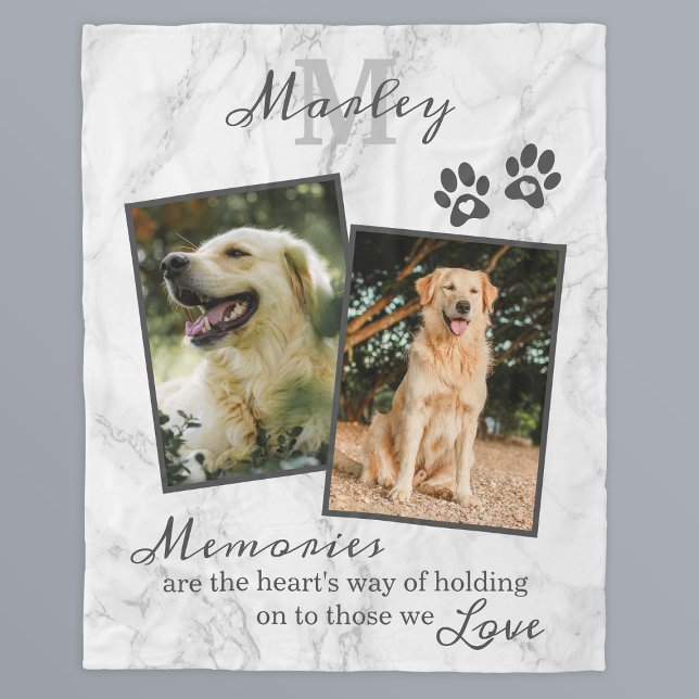 Marble Pet Memorial Sympathy Photo Fleece Blanket (Creator Uploaded)