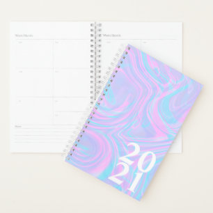 Marble Pink Abstract 2021 Purple Teal Pink Planner