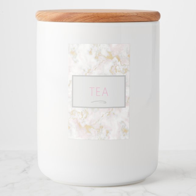 Marble Pink Gold Label Organised Kitchen (Front)