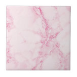 Marble pink white tile<br><div class="desc">Elegant and trendy pastel pink coloured faux marble print.</div>