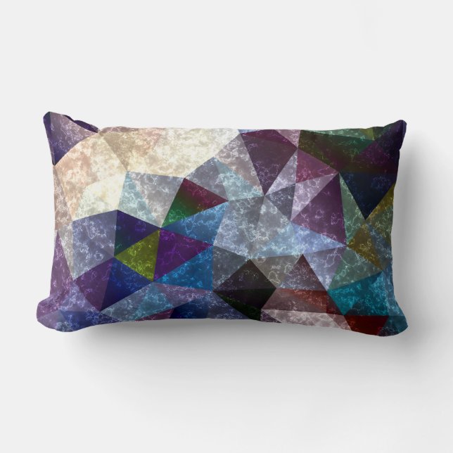 Marble polygonal pattern throw pillow (Front)