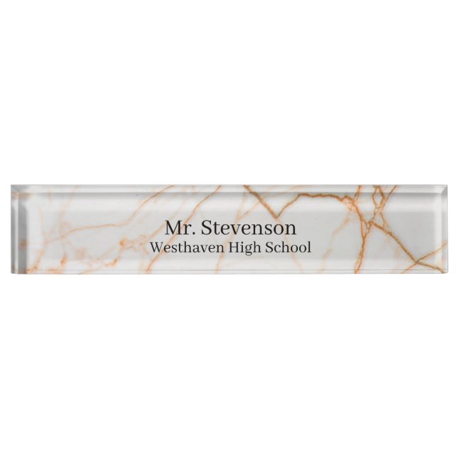 Marble Professional Modern Teacher Nameplate (Front)