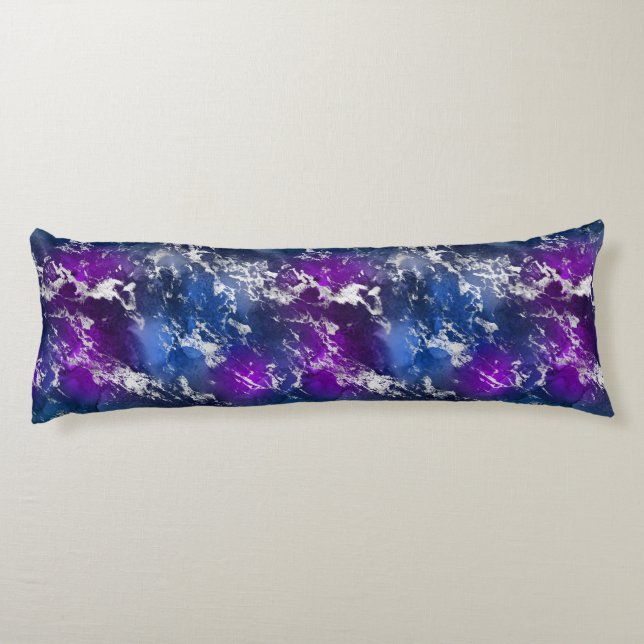 Marble Purple Blue White Body Cushion (Back)
