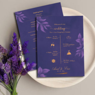 Marble Purple Classic Elegant Wedding Program