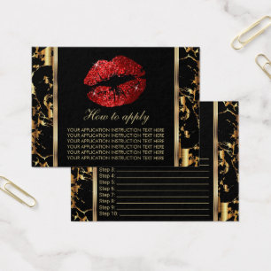 Marble & Red Glitter Lips Instructions