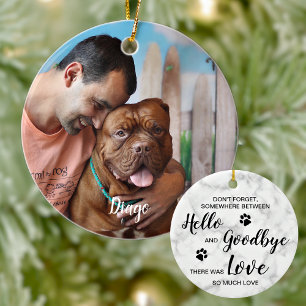 Marble Remembrance Quote Pet Memorial Dog Photo Ceramic Tree Decoration