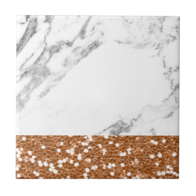 Marble rose gold glitter tile (Front)