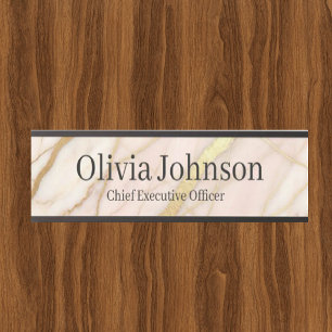 Marble Rose Gold Pink and Gold Office Door Sign