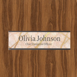Marble Rose Gold Pink and Gold Office Door Sign