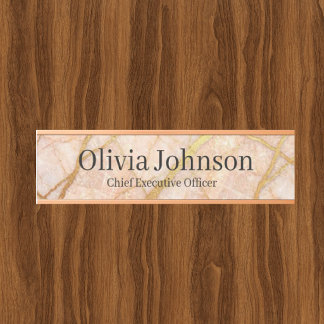 Marble Rose Gold Pink and Gold Office Door Sign