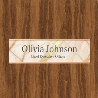 Marble Rose Gold Pink and Gold Office Door Sign