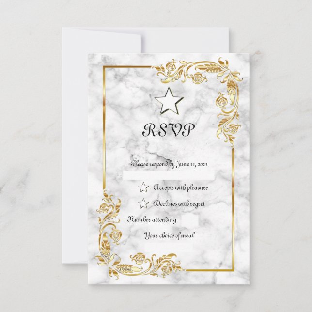 Marble RSVP Card (Front)