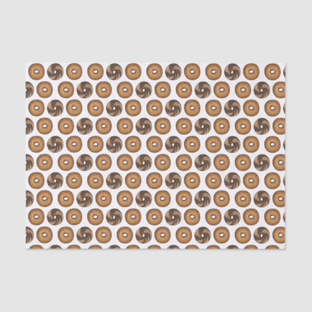 Marble Rye Plain Bagels Breakfast Brunch NYC Deli Tissue Paper (Front)