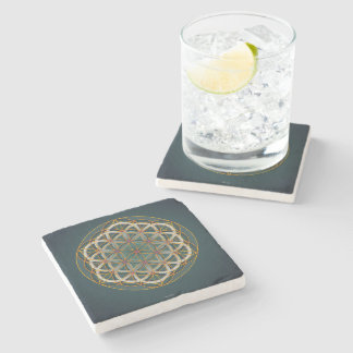 Marble sacred geometry coaster