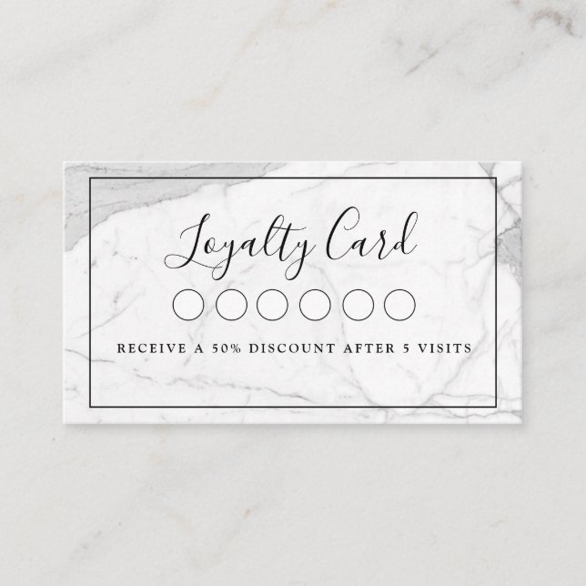 Marble  Salon Spa Loyalty 5 Business Card (Front)