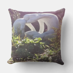 Marble Sculpture of Couple in Sunny Garden Cushion