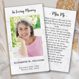 Marble Simple Funeral Photo Memorial Prayer Card