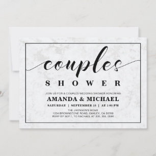 Marble   Simple Modern Couples Wedding Shower Invitation