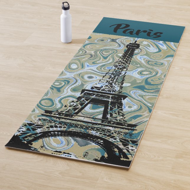 Marble Sky Eiffel Tower Design Yoga Mat (In Situ)