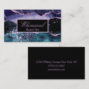 Marble Sparkle Agate Design Beauty Spa Business Card