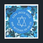Marble Star of David Custom B'nai Bat Bar Mitzvah  Napkin<br><div class="desc">Perfect napkin for a bar mitzvah, bat mitzvah or other Jewish celebration! Hand made art for you! FULLY CUSTOMIZABLE! Click on “Personalise” above to edit the text. Click "edit using design tool" to adjust the fonts, colours and placements and to delete any part of the design if you prefer. Design...</div>