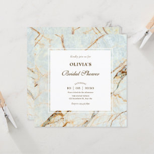 Marble stone bridal shower invitation