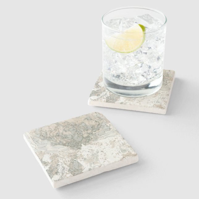 Marble Stone Bright Carrara Beige Ivory Cali Grey Coaster (Side)