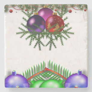 Marble Stone Coaster Christmas