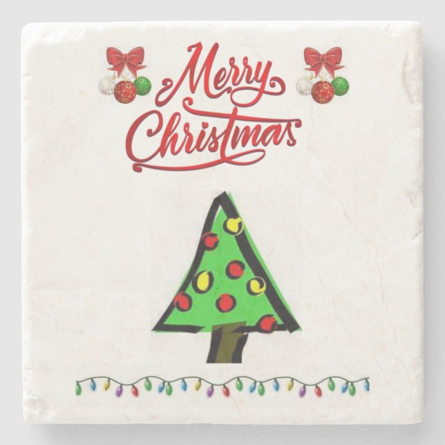 Marble Stone Coaster Christmas (Front)