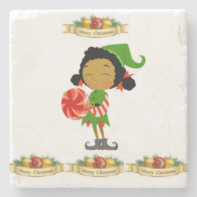 Marble Stone Coaster Christmas (Front)