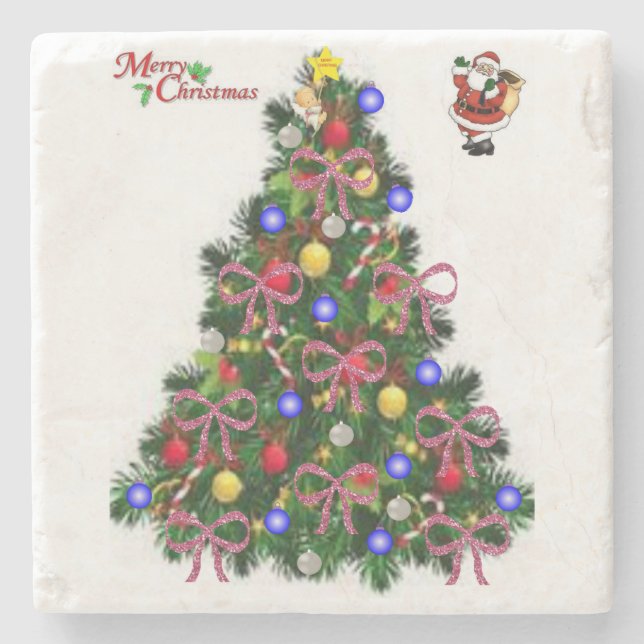 Marble Stone Coaster Christmas (Front)