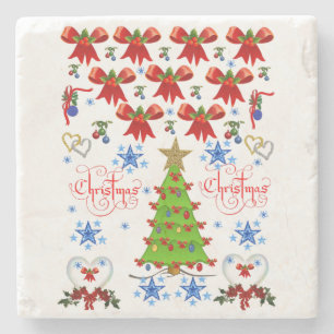 Marble Stone Coaster Christmas