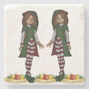 Marble Stone Coaster Christmas