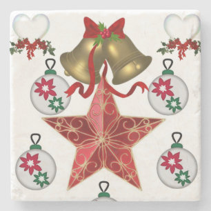Marble Stone Coaster Christmas