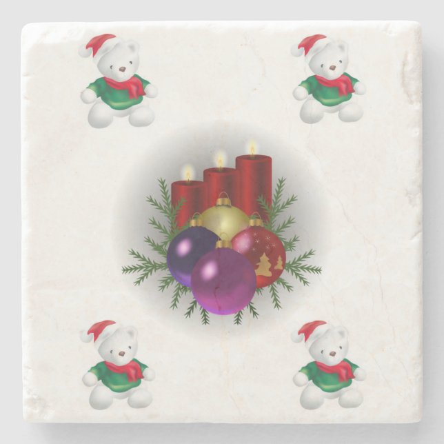 Marble Stone Coaster Christmas (Front)