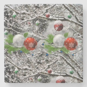 Marble Stone Coaster Christmas