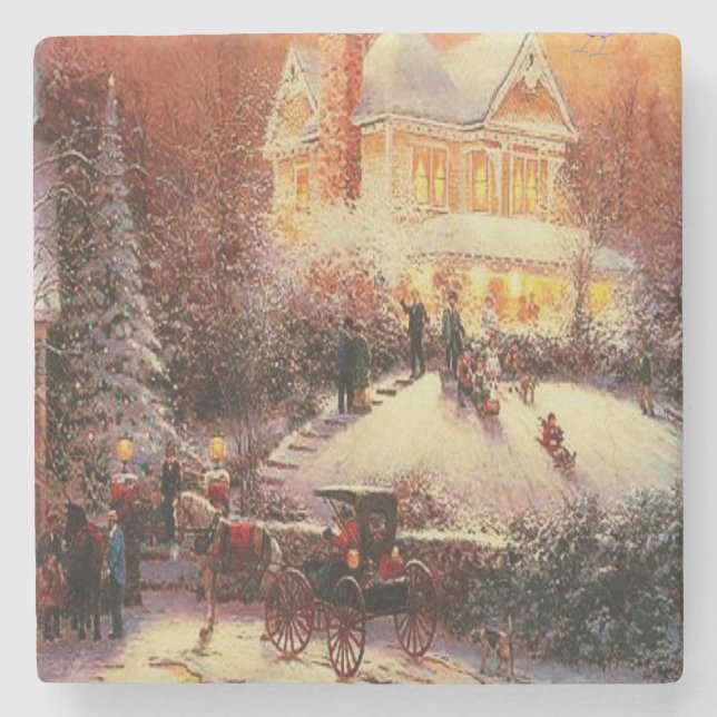 Marble Stone Coaster Christmas (Front)