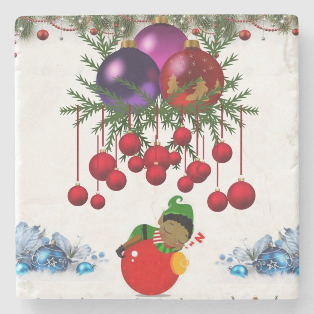 Marble Stone Coaster Christmas (Front)