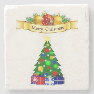 Marble Stone Coaster Christmas